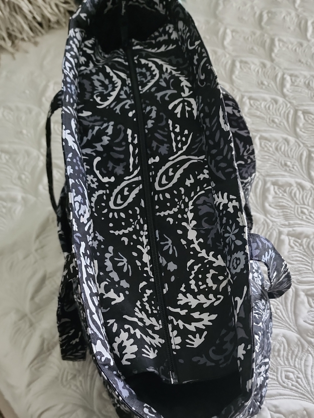 Vera Bradley Black & White With Gray  Paisley Tote Bag - Women - Picture 6 of 6